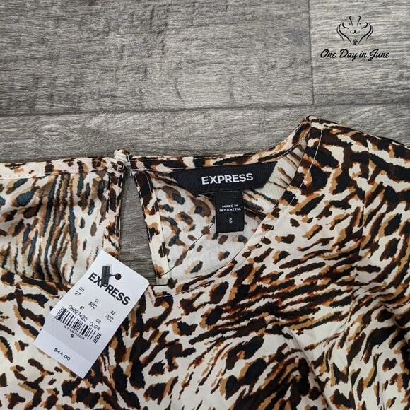 Express Animal Print Sleeveless Top Size S - Picture 2 of 5